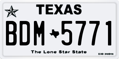 TX license plate BDM5771