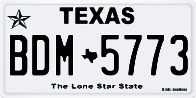 TX license plate BDM5773