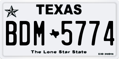 TX license plate BDM5774