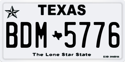 TX license plate BDM5776