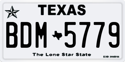 TX license plate BDM5779