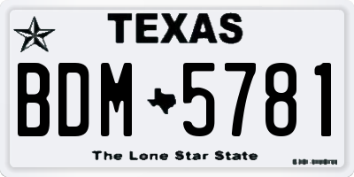 TX license plate BDM5781
