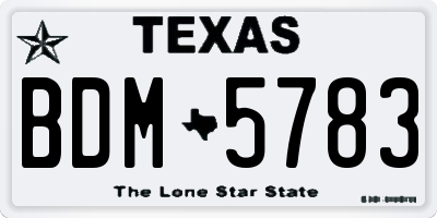 TX license plate BDM5783