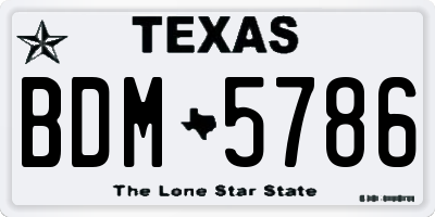 TX license plate BDM5786