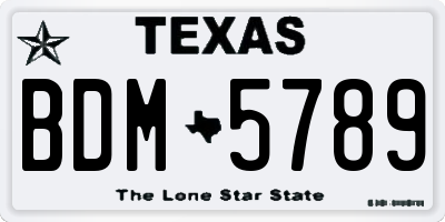 TX license plate BDM5789