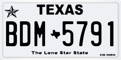 TX license plate BDM5791