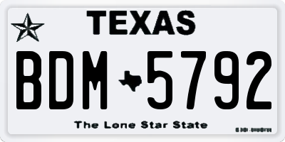 TX license plate BDM5792