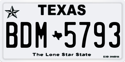 TX license plate BDM5793