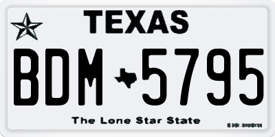 TX license plate BDM5795