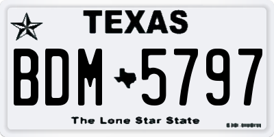 TX license plate BDM5797