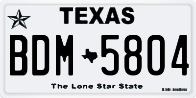 TX license plate BDM5804