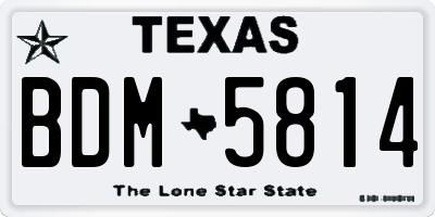 TX license plate BDM5814