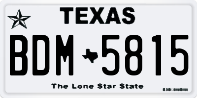 TX license plate BDM5815