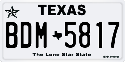 TX license plate BDM5817