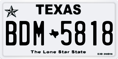 TX license plate BDM5818