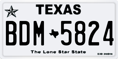 TX license plate BDM5824