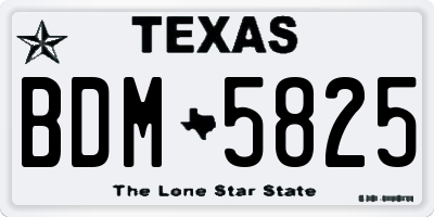 TX license plate BDM5825