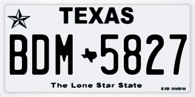 TX license plate BDM5827
