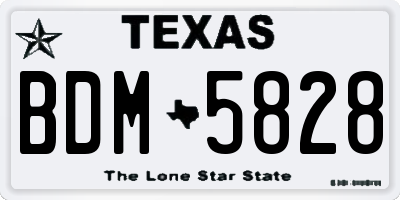 TX license plate BDM5828