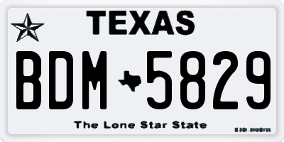 TX license plate BDM5829