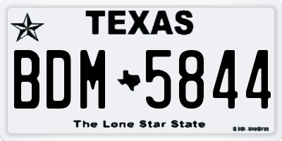 TX license plate BDM5844