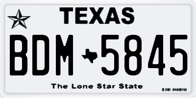 TX license plate BDM5845