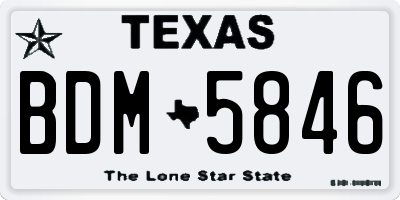 TX license plate BDM5846
