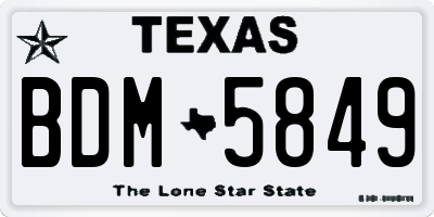 TX license plate BDM5849