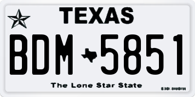 TX license plate BDM5851