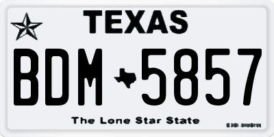 TX license plate BDM5857