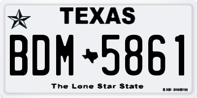 TX license plate BDM5861