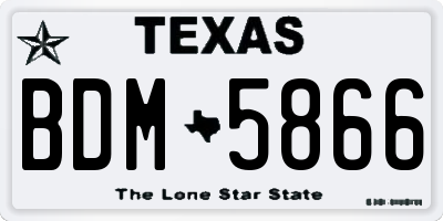 TX license plate BDM5866