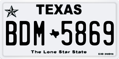TX license plate BDM5869