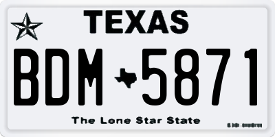 TX license plate BDM5871