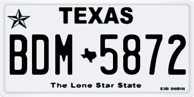 TX license plate BDM5872