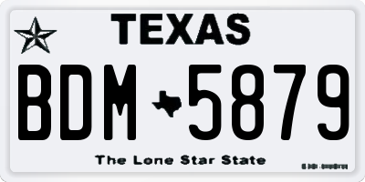 TX license plate BDM5879
