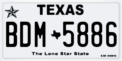 TX license plate BDM5886