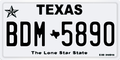 TX license plate BDM5890