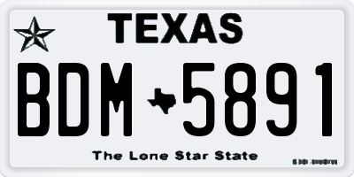 TX license plate BDM5891