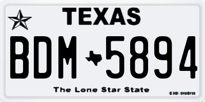 TX license plate BDM5894