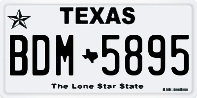 TX license plate BDM5895