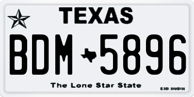 TX license plate BDM5896