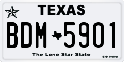 TX license plate BDM5901