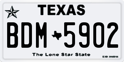 TX license plate BDM5902