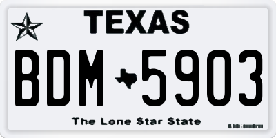 TX license plate BDM5903