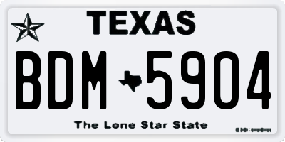 TX license plate BDM5904