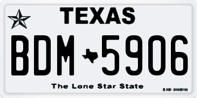 TX license plate BDM5906