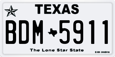 TX license plate BDM5911