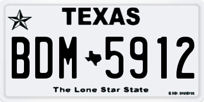 TX license plate BDM5912