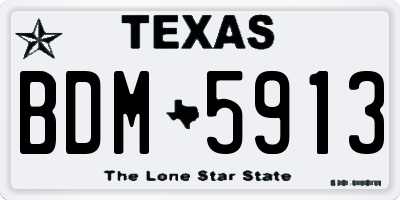 TX license plate BDM5913